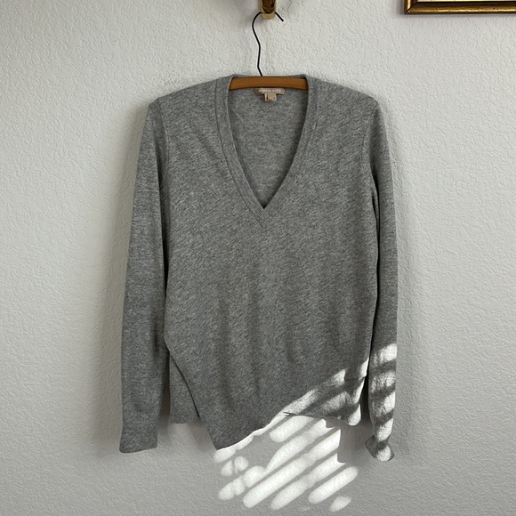 Michael Kors Sweaters - Michael Kors Collection Gray Cashmere V Neck Faux Wrap Sweater